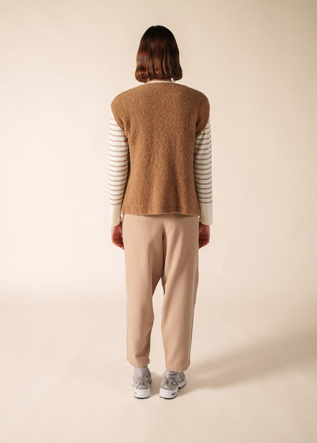 Saint James CADEAC Alpaca Sweater Vest (DARK BEIGE)
