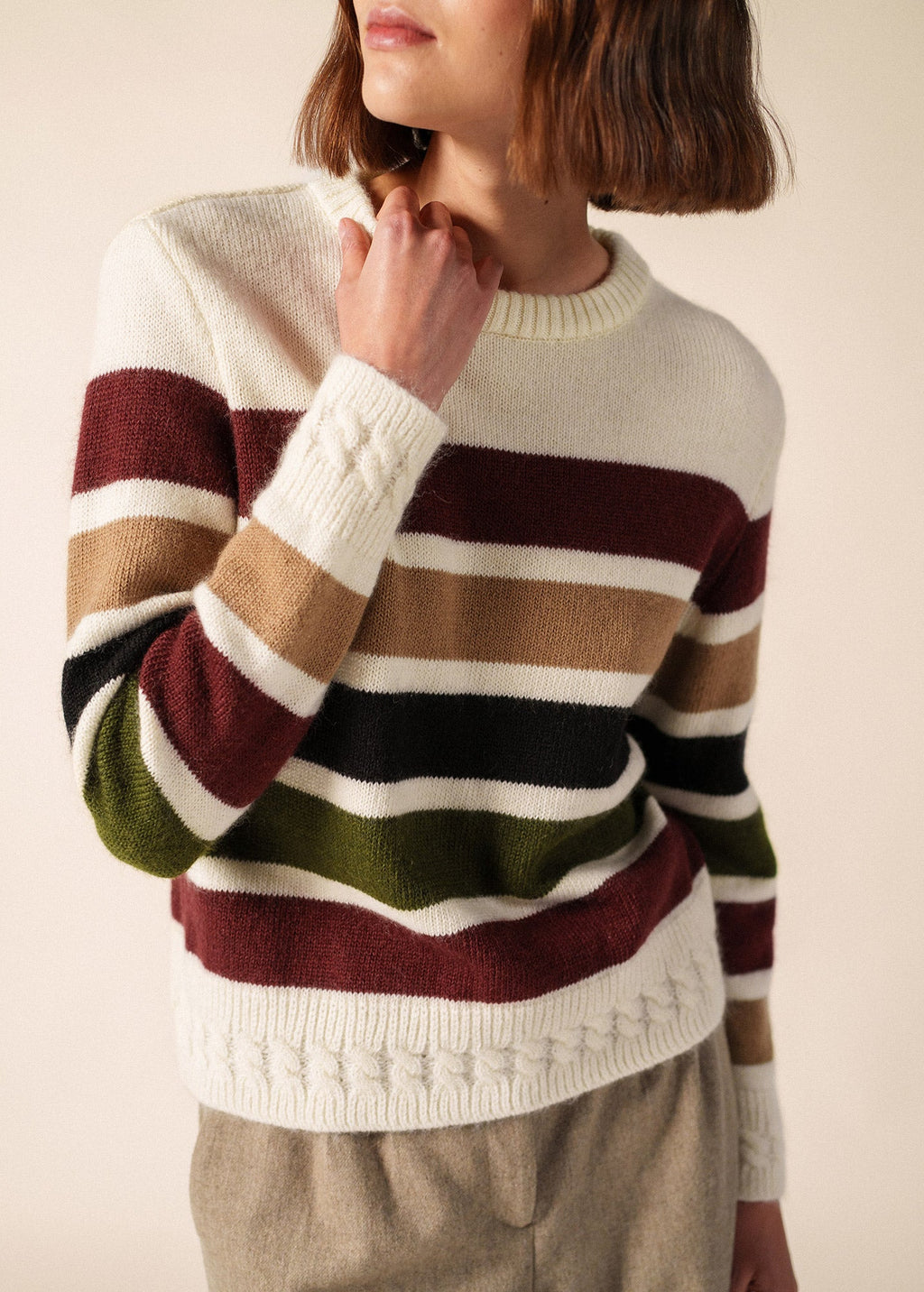 Saint James Andorre Striped Mohair Sweater, Highlands