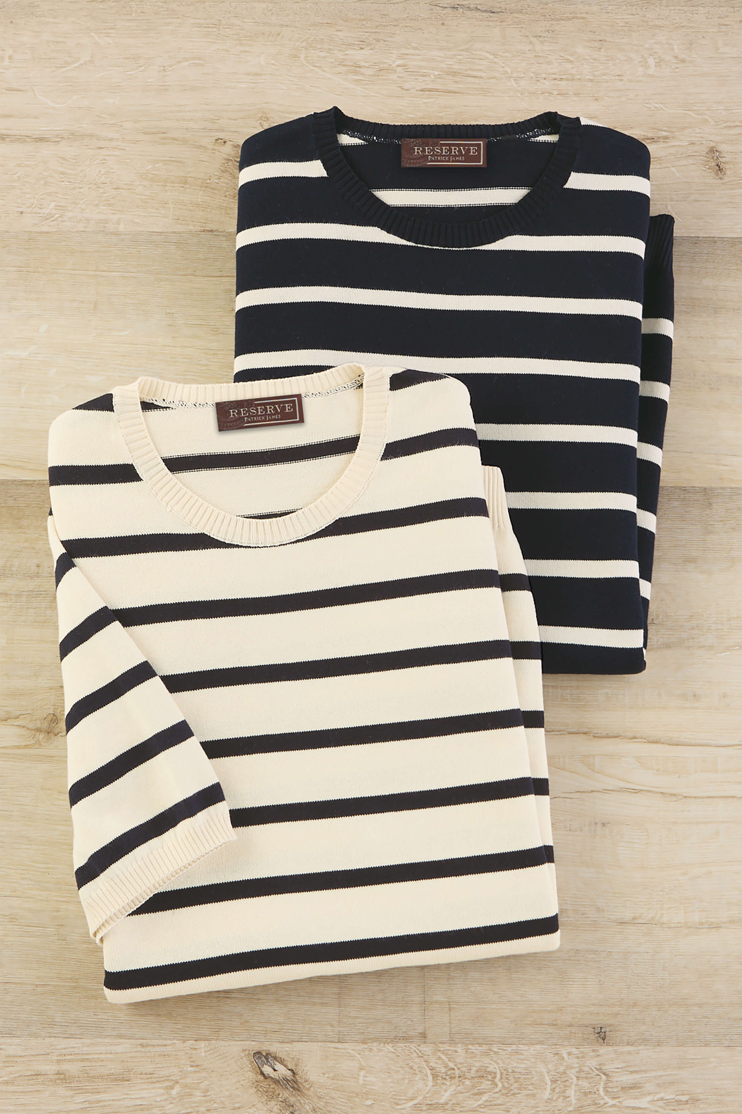 Reserve Short Sleeve Nautical Stripe Crew Shirt