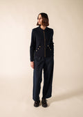 Saint James Boussole Wool Ponte Knit Jacket, Navy