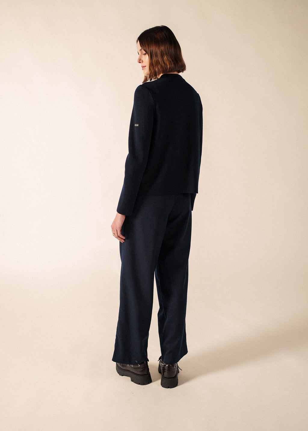 Saint James Boussole Wool Ponte Knit Jacket, Navy