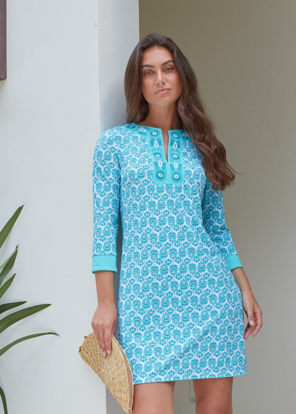 Cabana Life Rosemary Beach Embroidered Tunic Dress