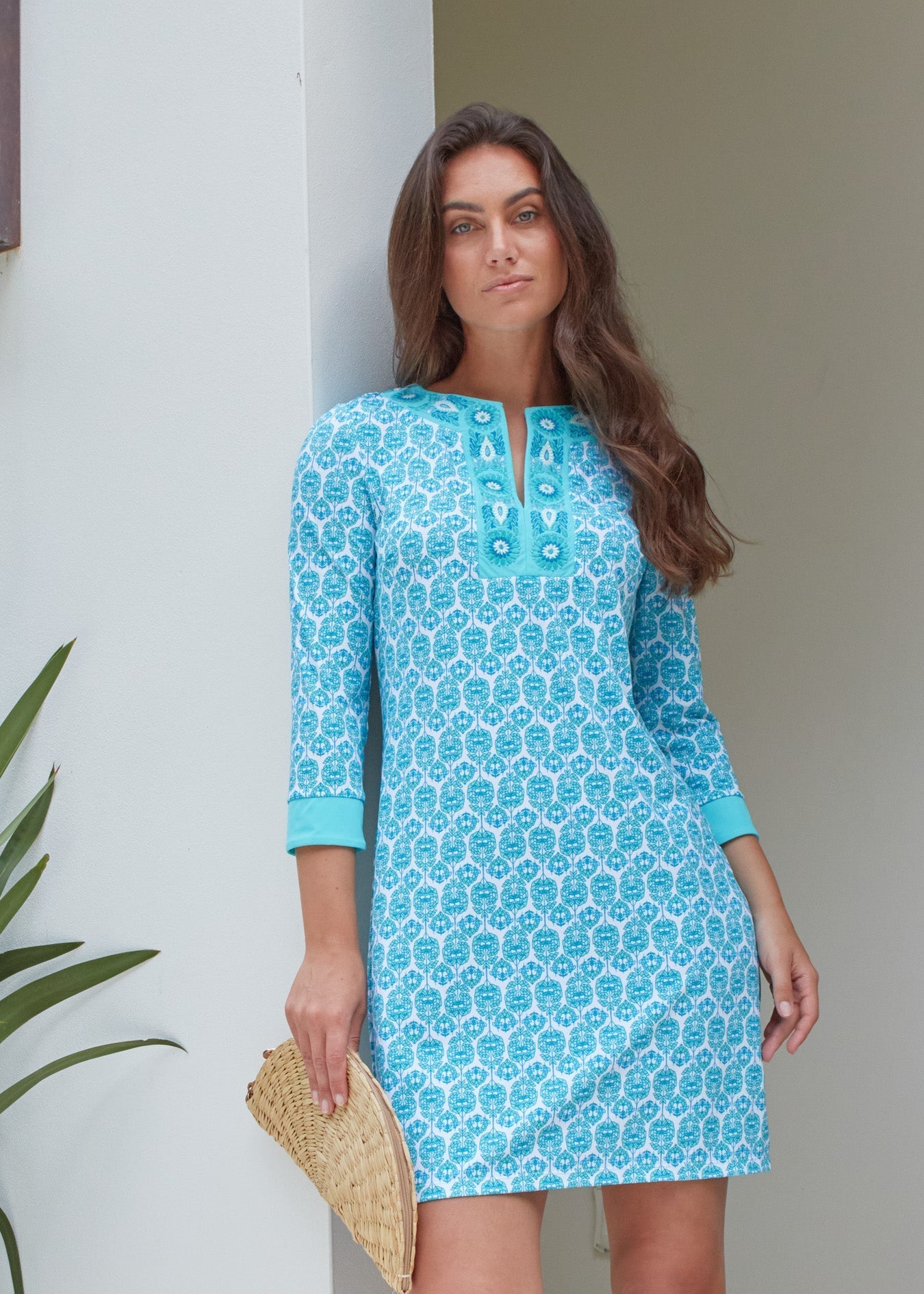 Cabana Life Rosemary Beach Embroidered Tunic Dress