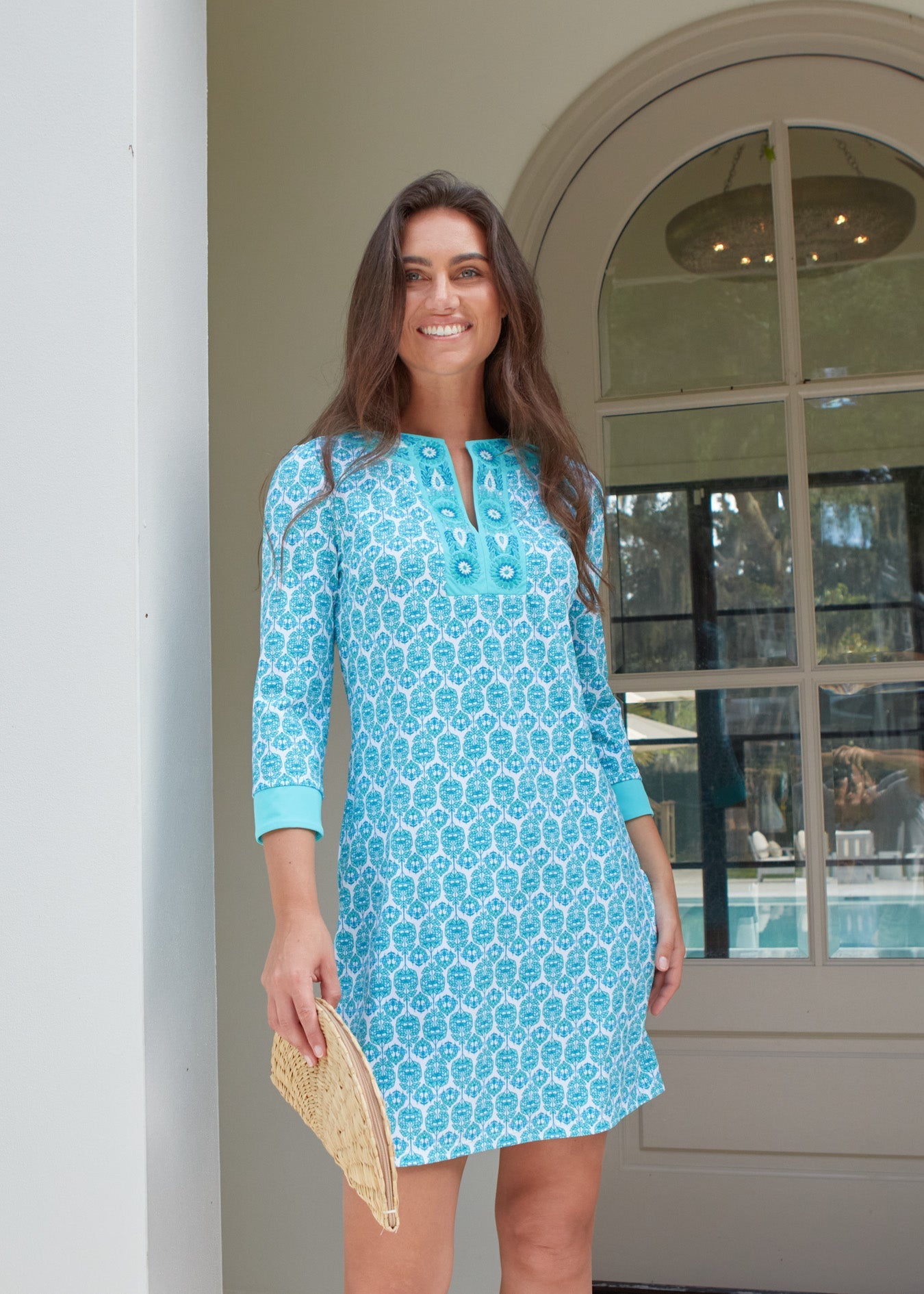 Cabana Life Rosemary Beach Embroidered Tunic Dress