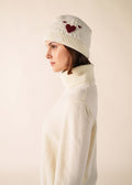 Saint James PORTUNE Pure Wool Beanie (IVORY / BURGUNDY)