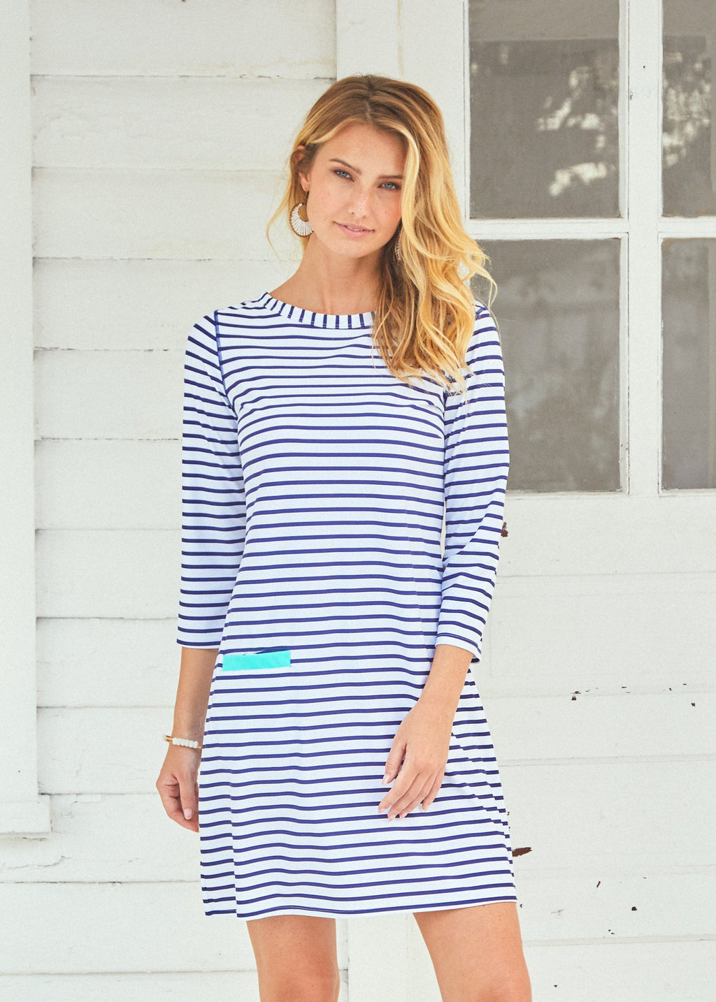 Cabana Life Stripe Cabana Shift Dress, Navy