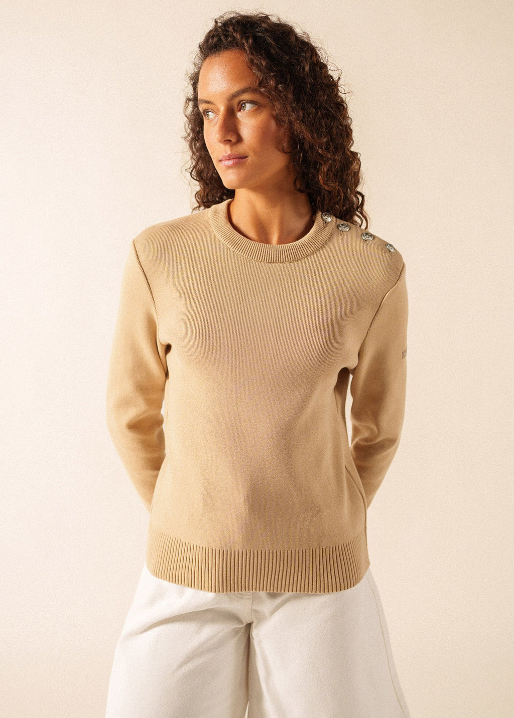 Saint James CANCALE Cotton Sweater (SAIL CANVAS)