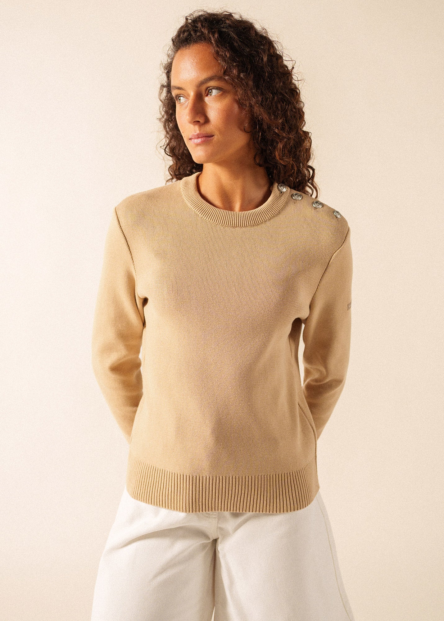 Saint James CANCALE Cotton Sweater (SAIL CANVAS)