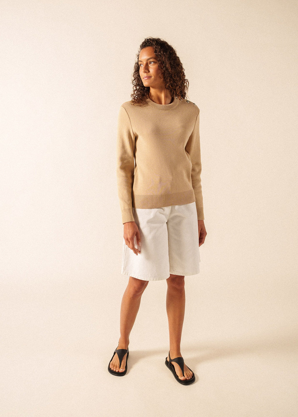 Saint James CANCALE Cotton Sweater (SAIL CANVAS)