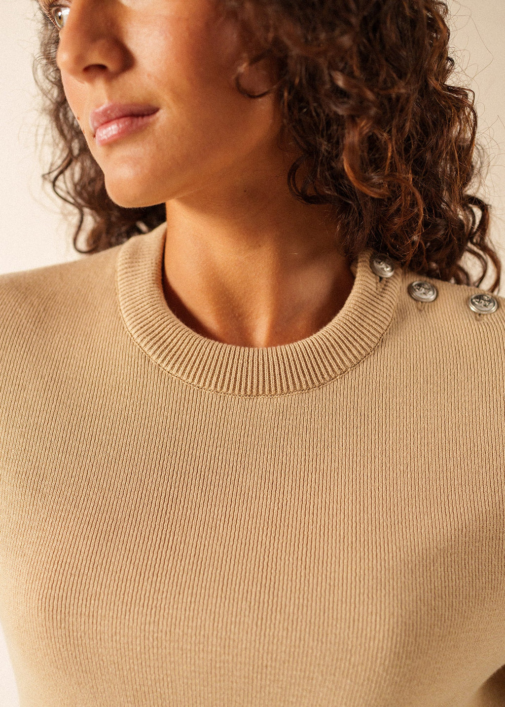 Saint James CANCALE Cotton Sweater (SAIL CANVAS)
