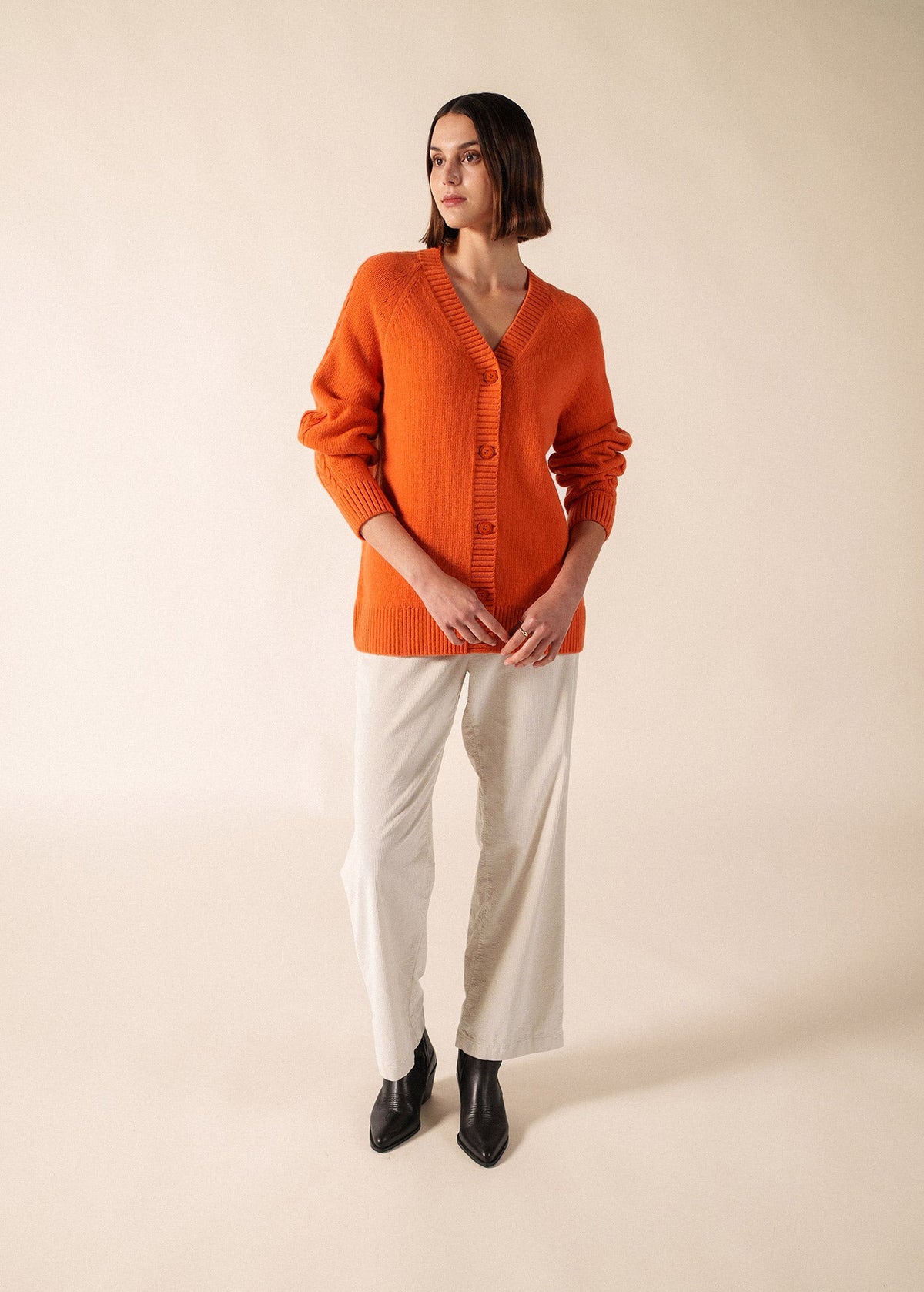 Saint James Glasgow Cardigan, Dark Orange