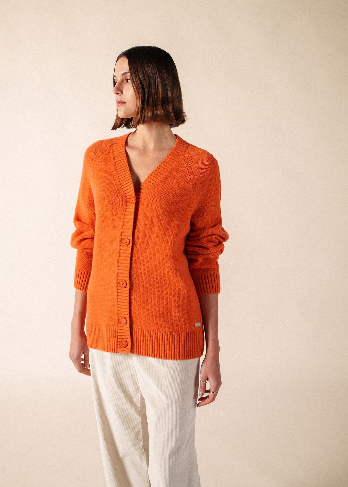 Saint James Glasgow Cardigan, Dark Orange