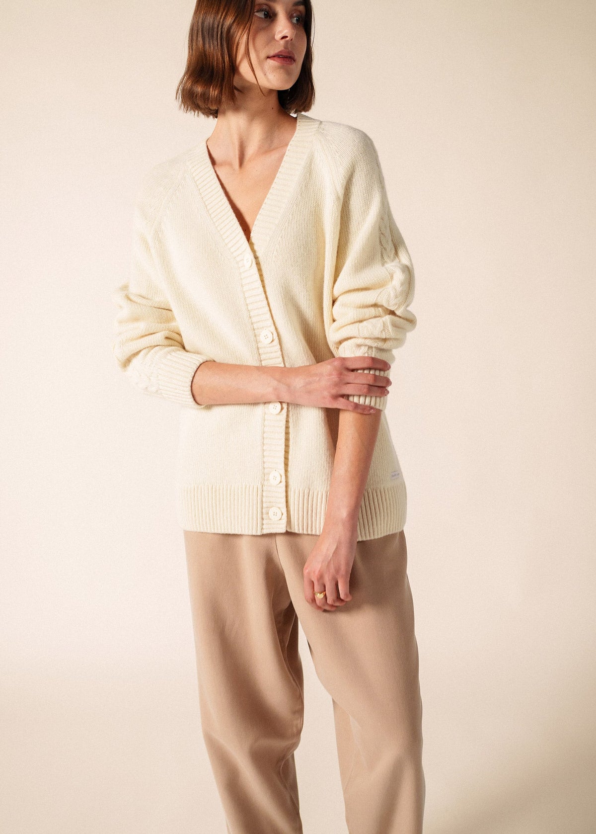 Saint James Glasgow Cardigan, Ivory