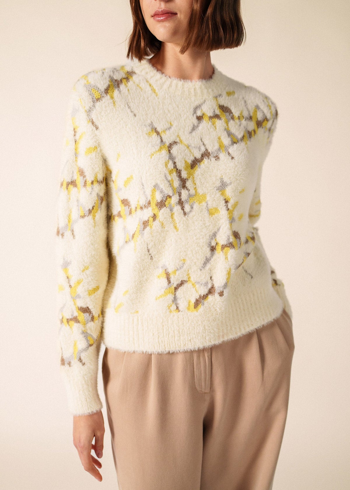 Saint James LEEDS Sweater (WINTER WHITE / BEIGE / BUTTER YELLOW)