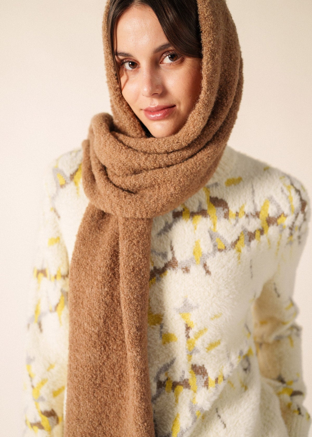 Saint James Cadeac Scarf, Dark Beige