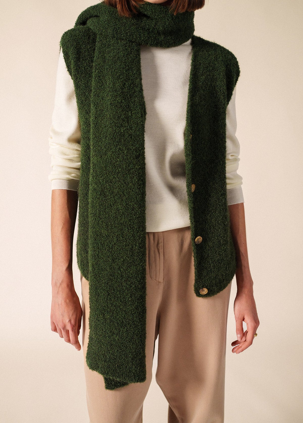 Saint James Cadeac Scarf, Moss Green
