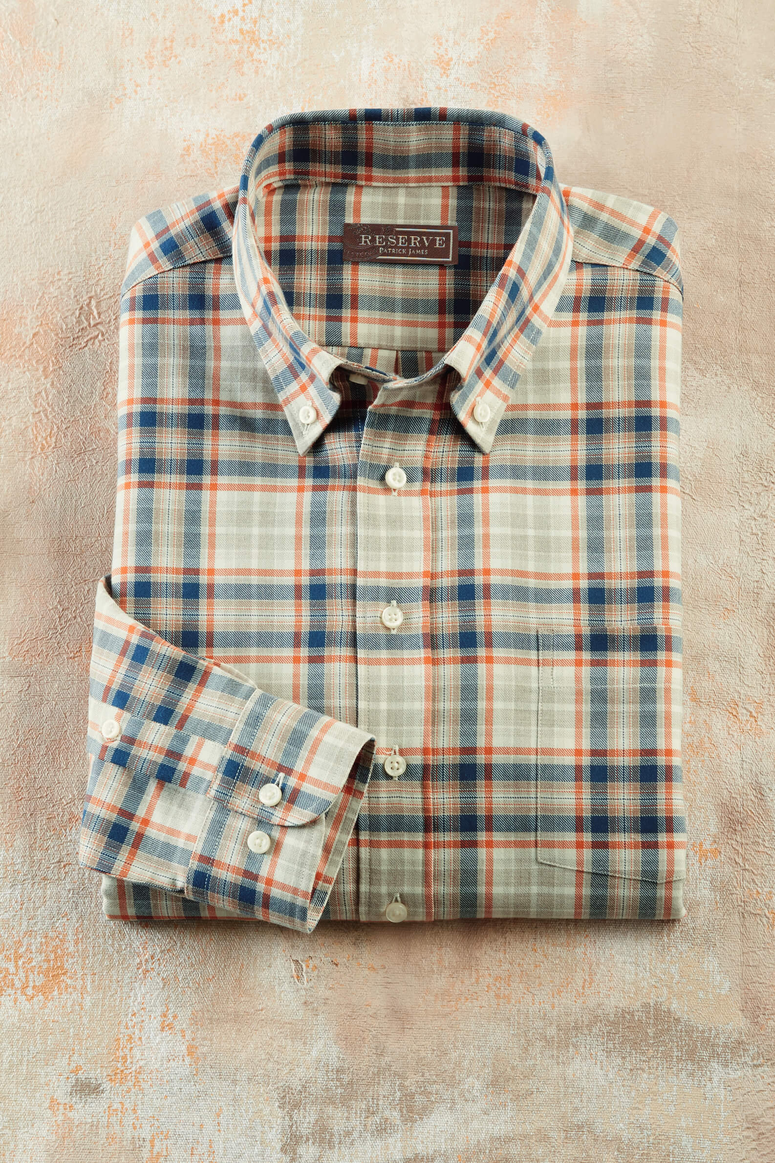 Reserve Long Sleeve Button Down Plaid Flannel Shirt