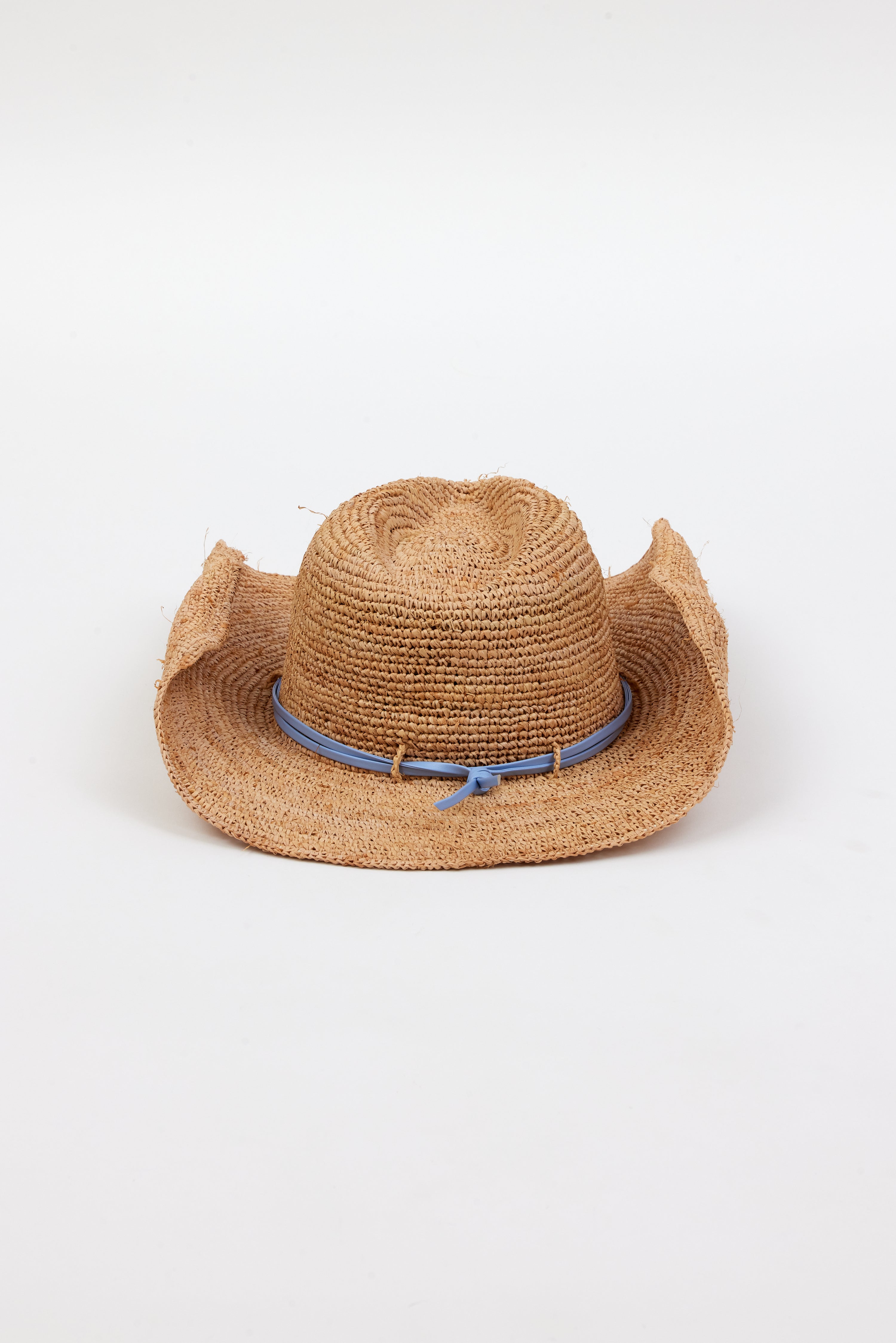 Hat Attack New York Raffia Crochet Cowboy