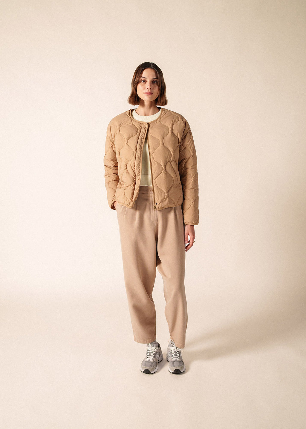 Saint James St Carole Puffer Jacket, Dark Beige