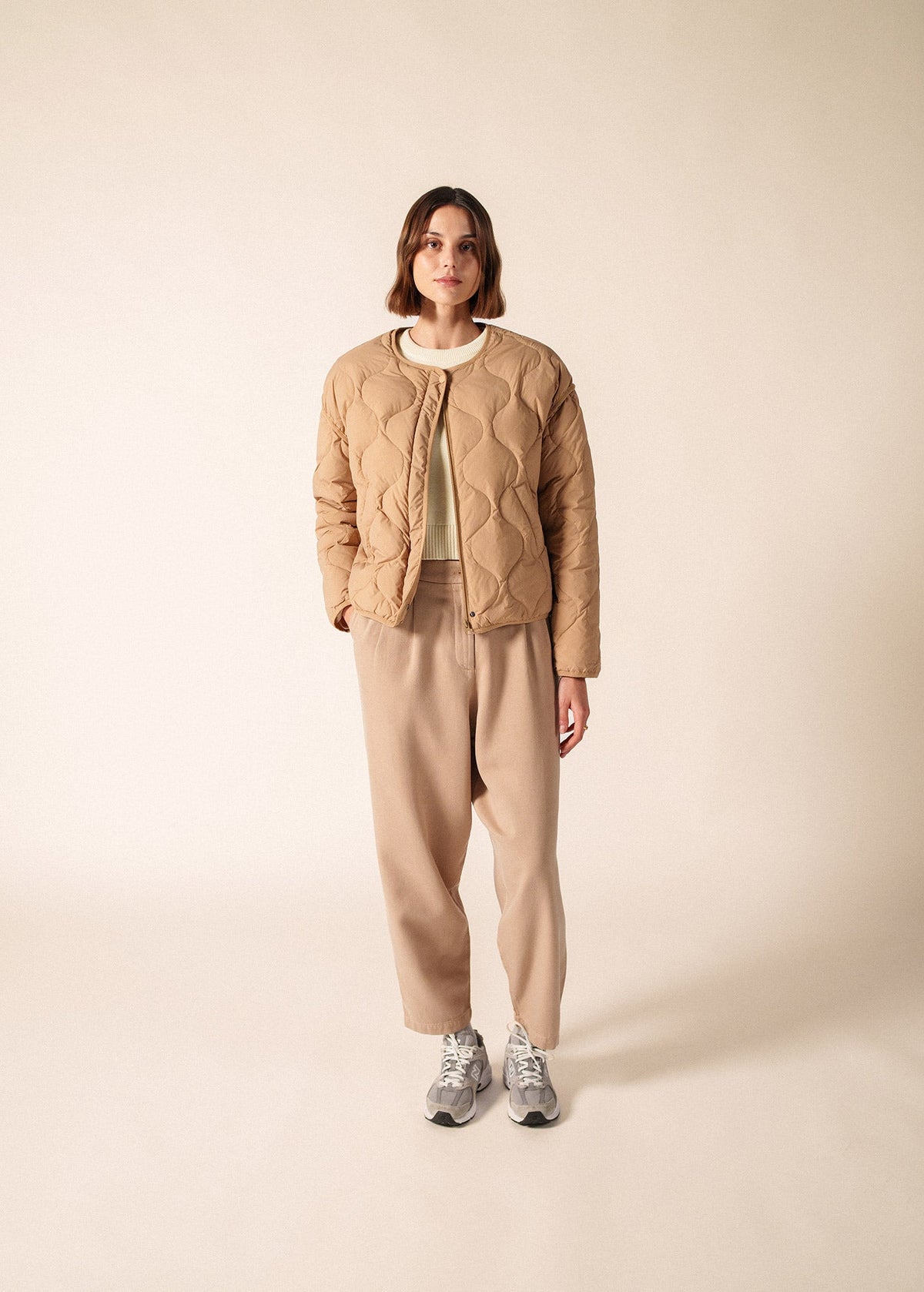 Saint James St Carole Puffer Jacket, Dark Beige