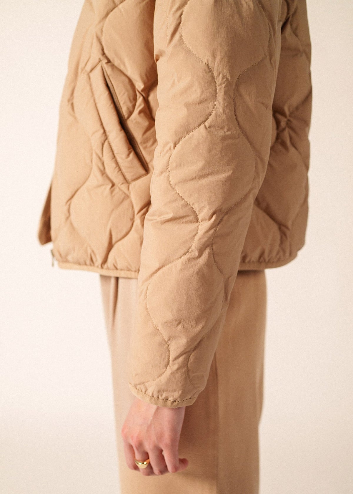 Saint James St Carole Puffer Jacket, Dark Beige