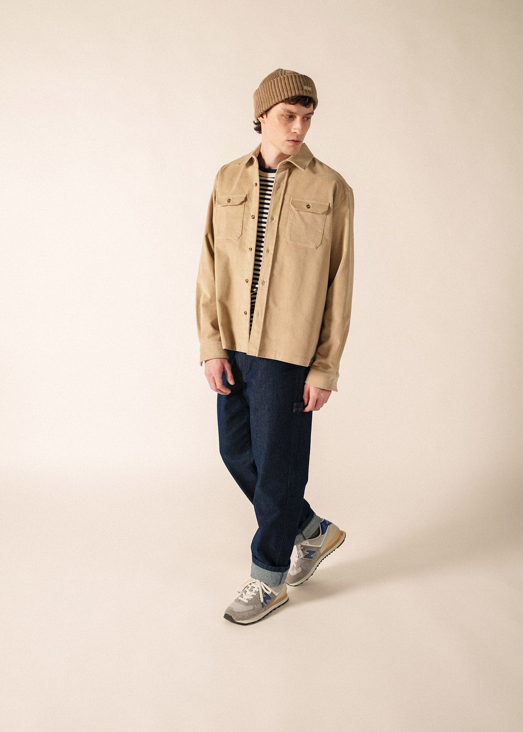 Saint James ST FIRMIN Corduroy Overshirt (BEIGE)