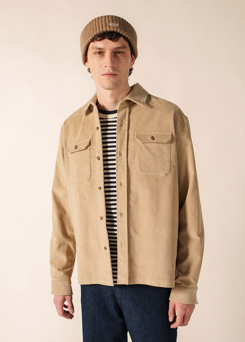 Saint James ST FIRMIN Corduroy Overshirt (BEIGE)