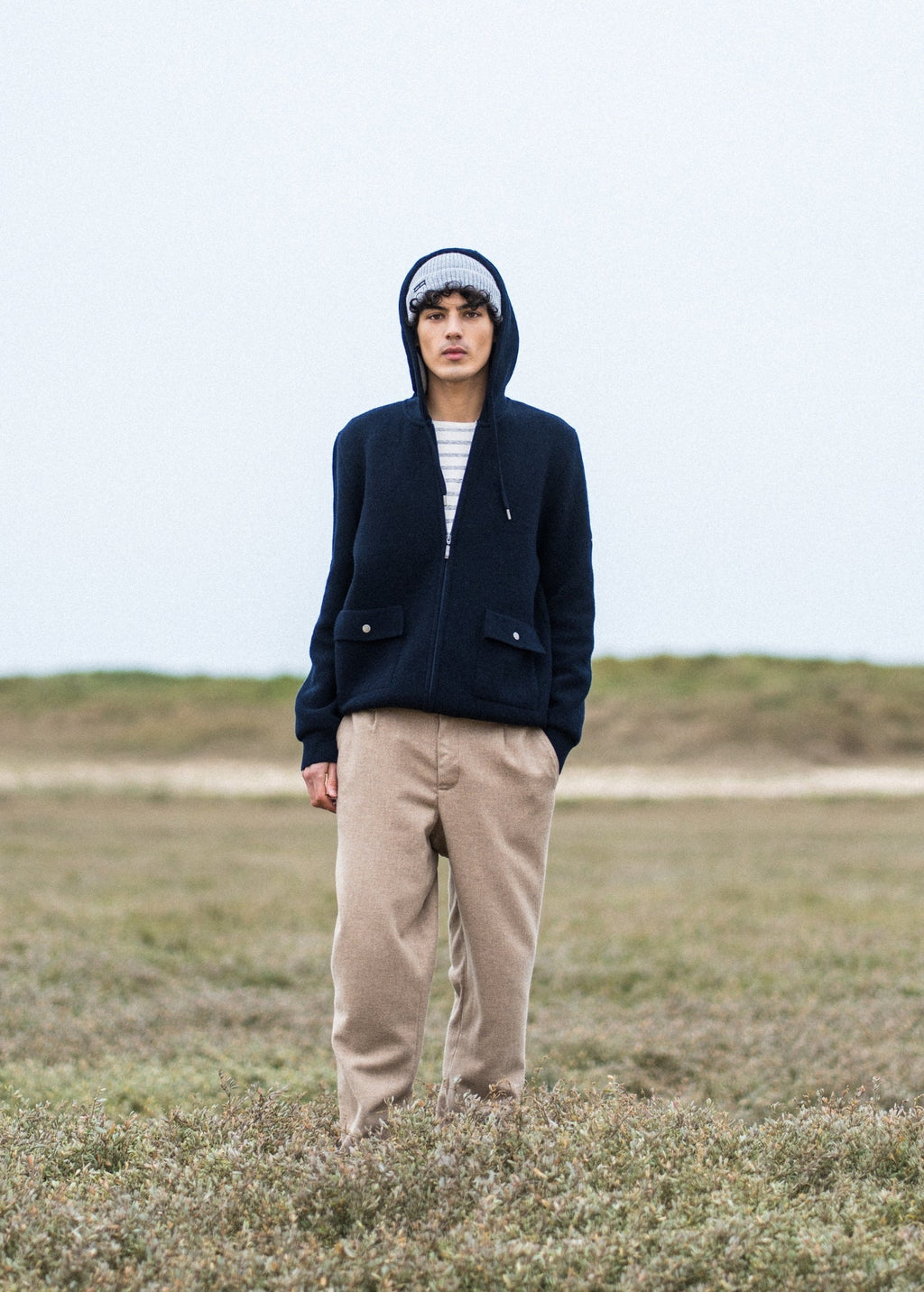 Saint James Oban Cardigan, Navy / Gray