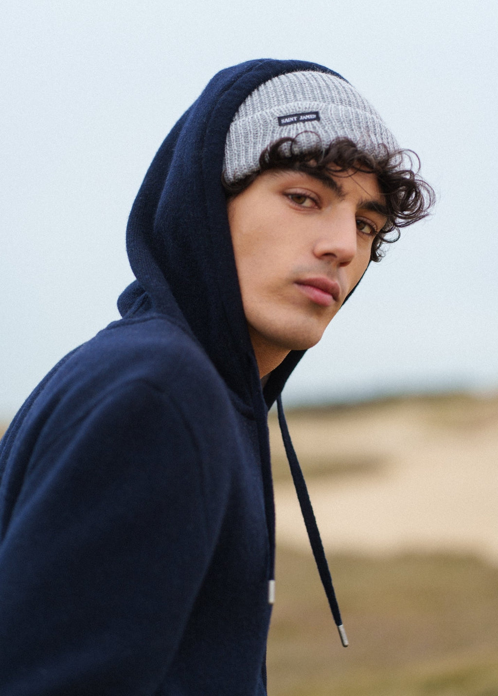 Saint James Oban Cardigan, Navy / Gray