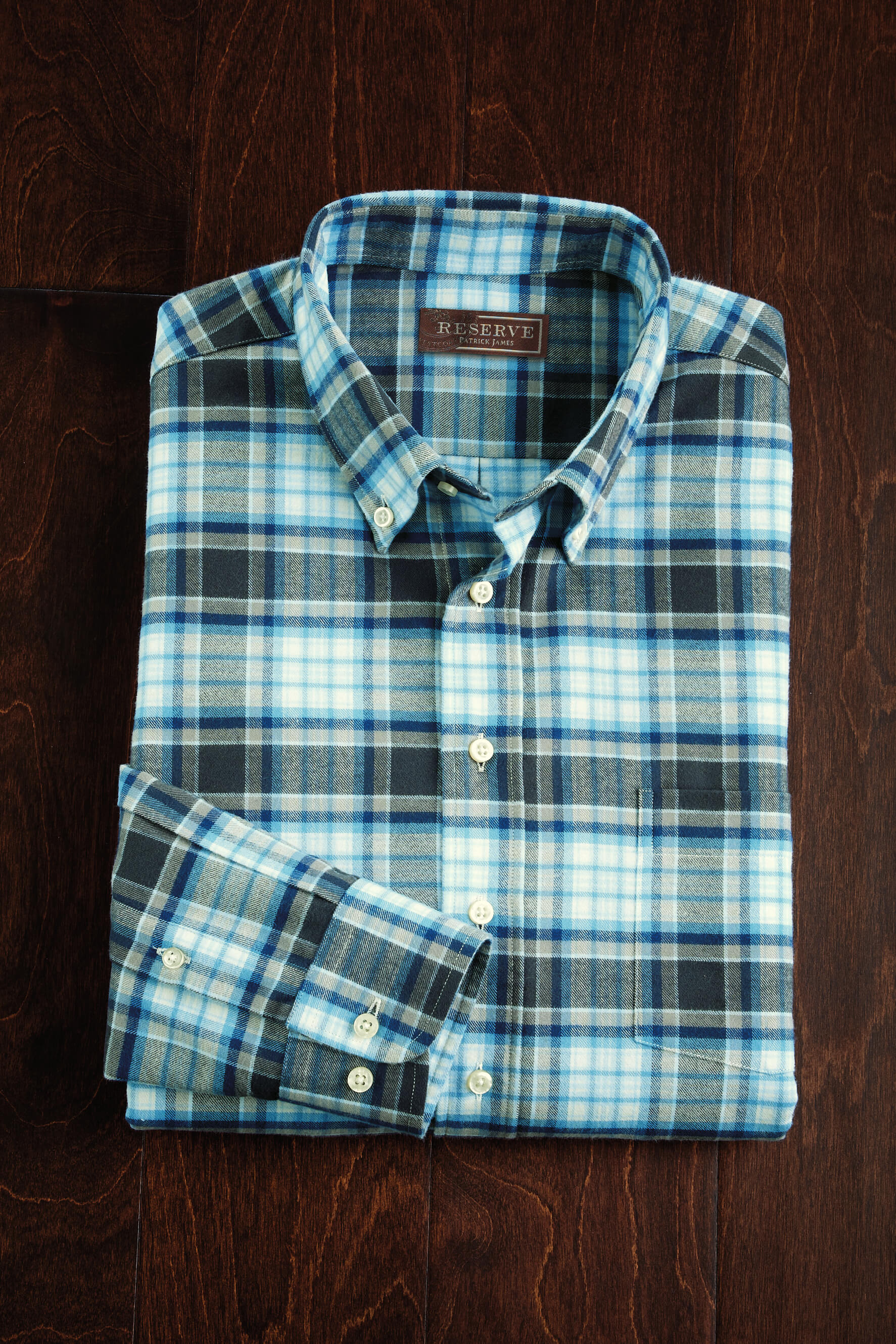 Reserve Long Sleeve Button Down Plaid Flannel Shirt