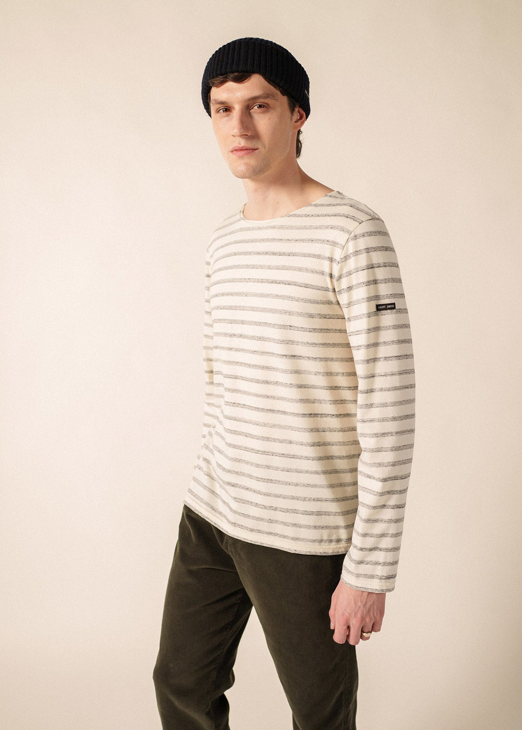 Saint James BEILLE Breton Shirt (ECRU / GRAY)
