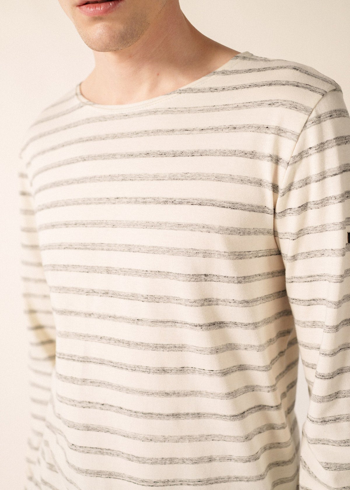 Saint James BEILLE Breton Shirt (ECRU / GRAY)