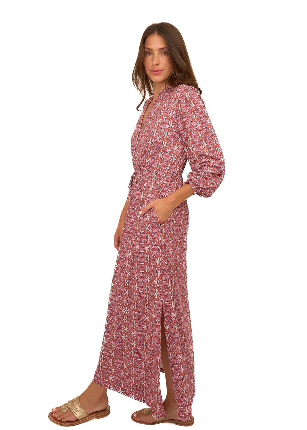 Cabana Life Camden Geo Button Down Maxi Dress