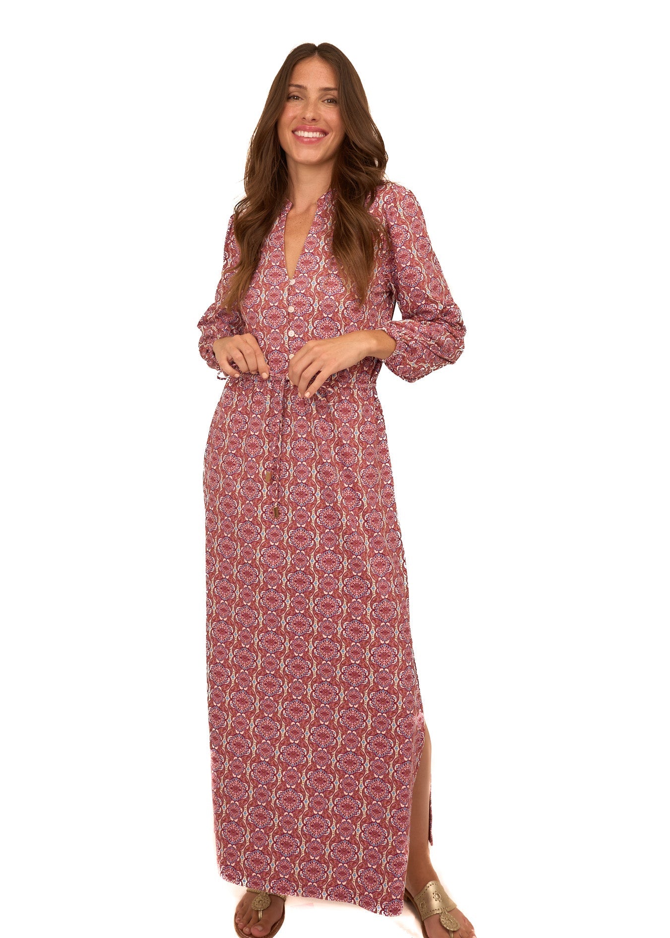 Cabana Life Camden Geo Button Down Maxi Dress