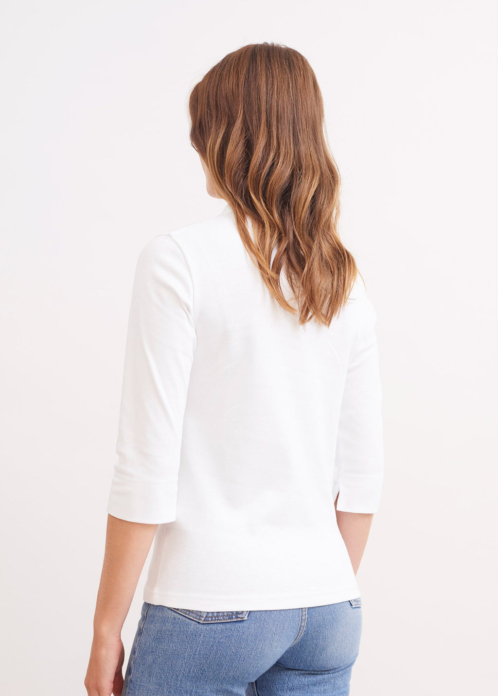 Saint James OLERON - Polo Shirt with ¾ Sleeve | 100% Cotton | Comfort Fit (WHITE)