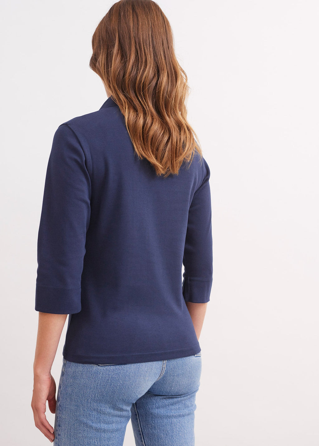 Saint James OLERON - Polo Shirt with ¾ Sleeve | 100% Cotton | Comfort Fit (NAVY)