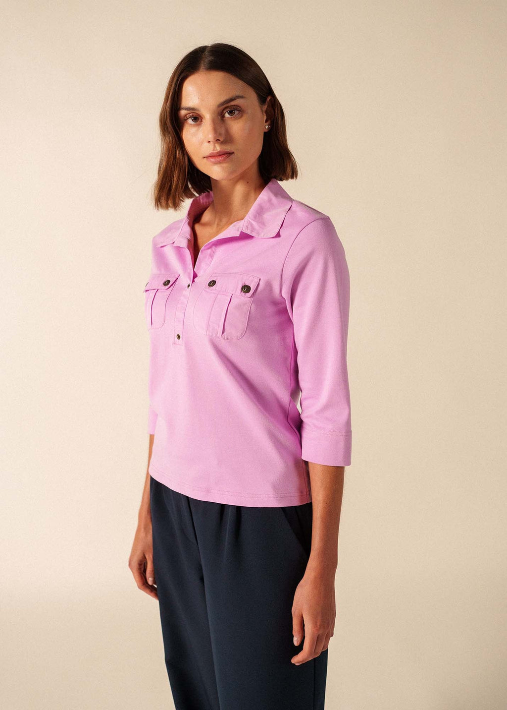 Saint James Oleron Polo Shirt (TEA ROSE PINK)