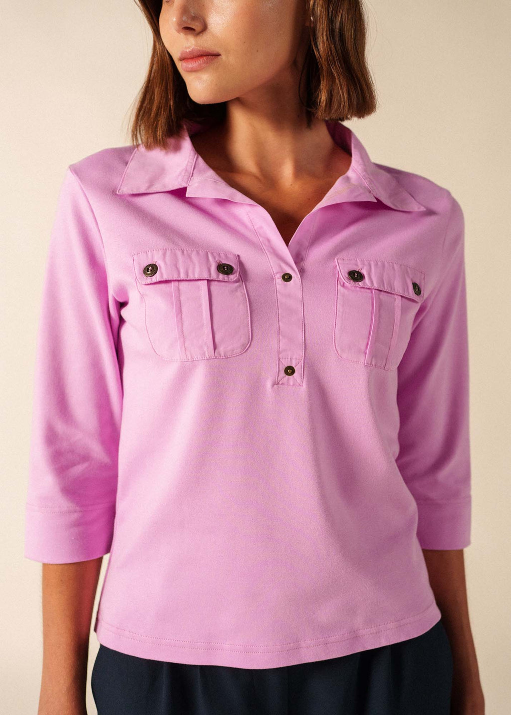 Saint James Oleron Polo Shirt (TEA ROSE PINK)
