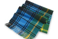 Patrick James Reserve Off Set Gordon Cashmere Scarf, Blue/Green
