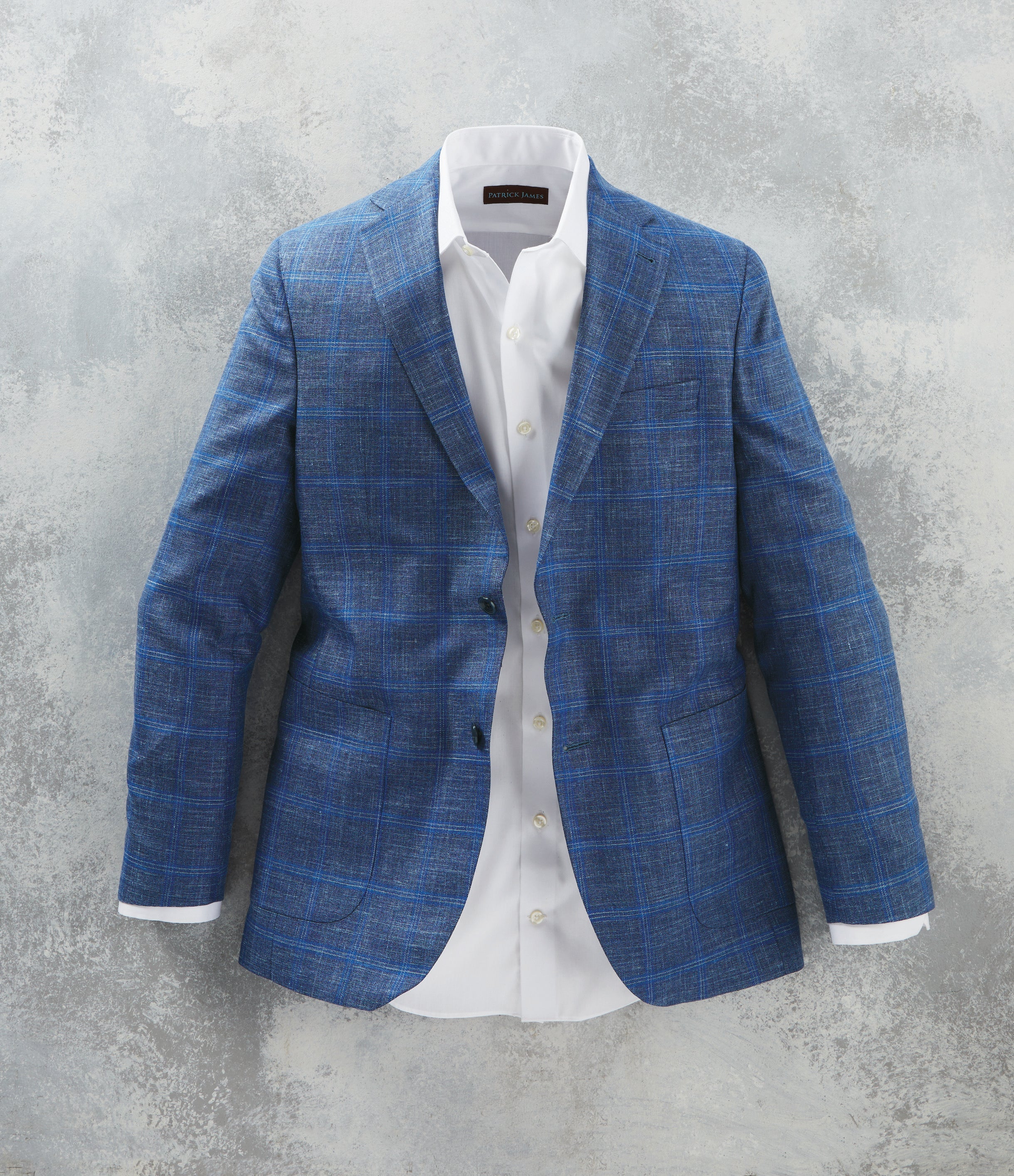Patrick James Plaid Two-Button Side Vent Sport Coat