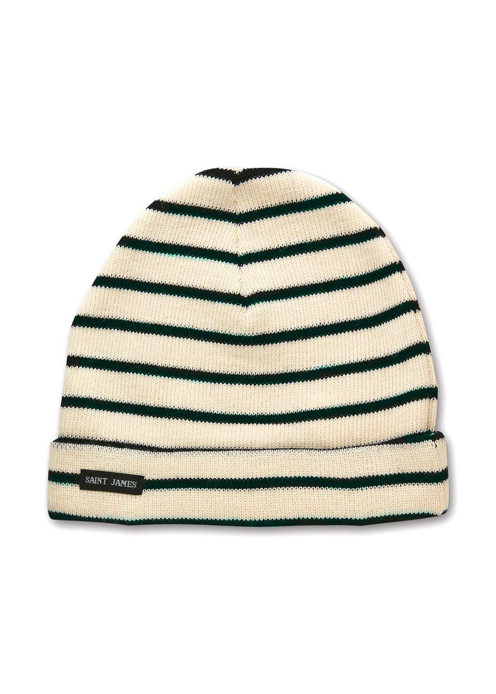Saint James CARTIER - Nautical Striped Wool Blend Beanie (IVORY / NAVY)