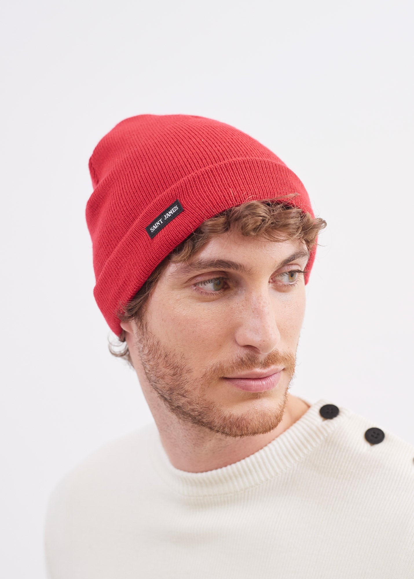 Saint James CARTIER - Nautical Wool Blend Beanie (RED)