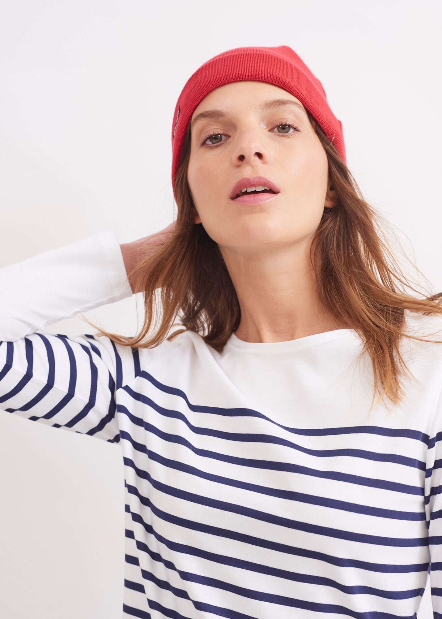 Saint James CARTIER - Nautical Wool Blend Beanie (RED)