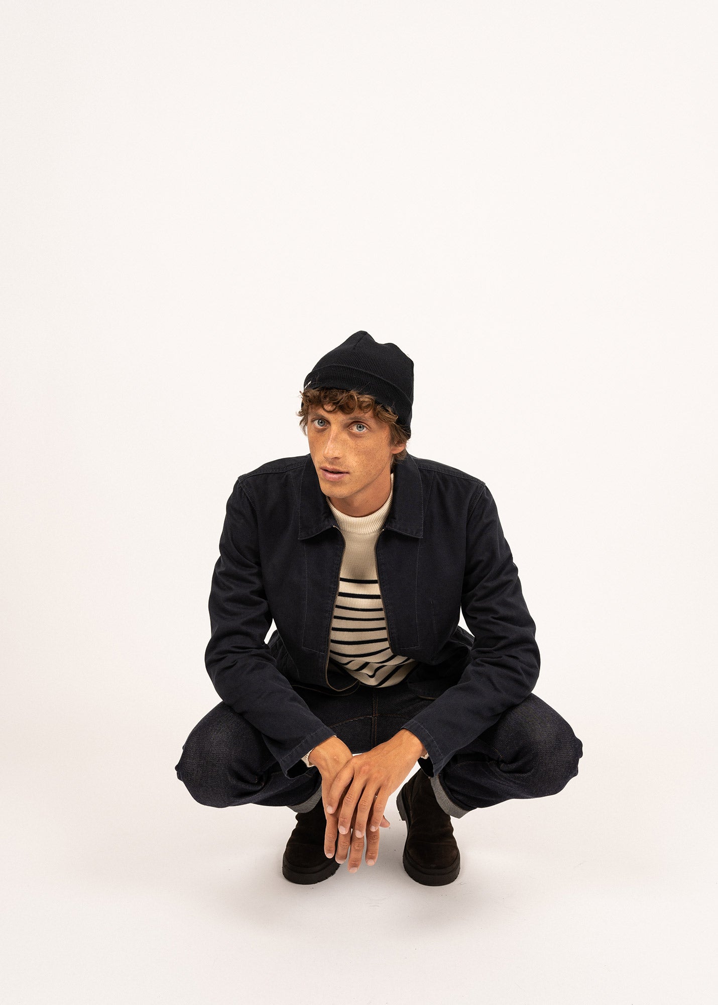 Saint James CARTIER - Nautical Wool Blend Beanie (NAVY)