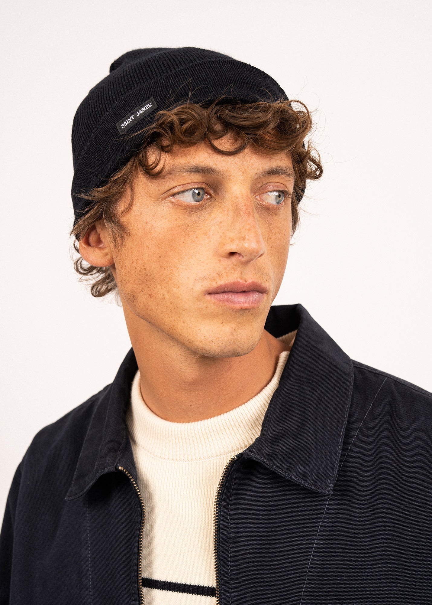 Saint James CARTIER - Nautical Wool Blend Beanie (NAVY)