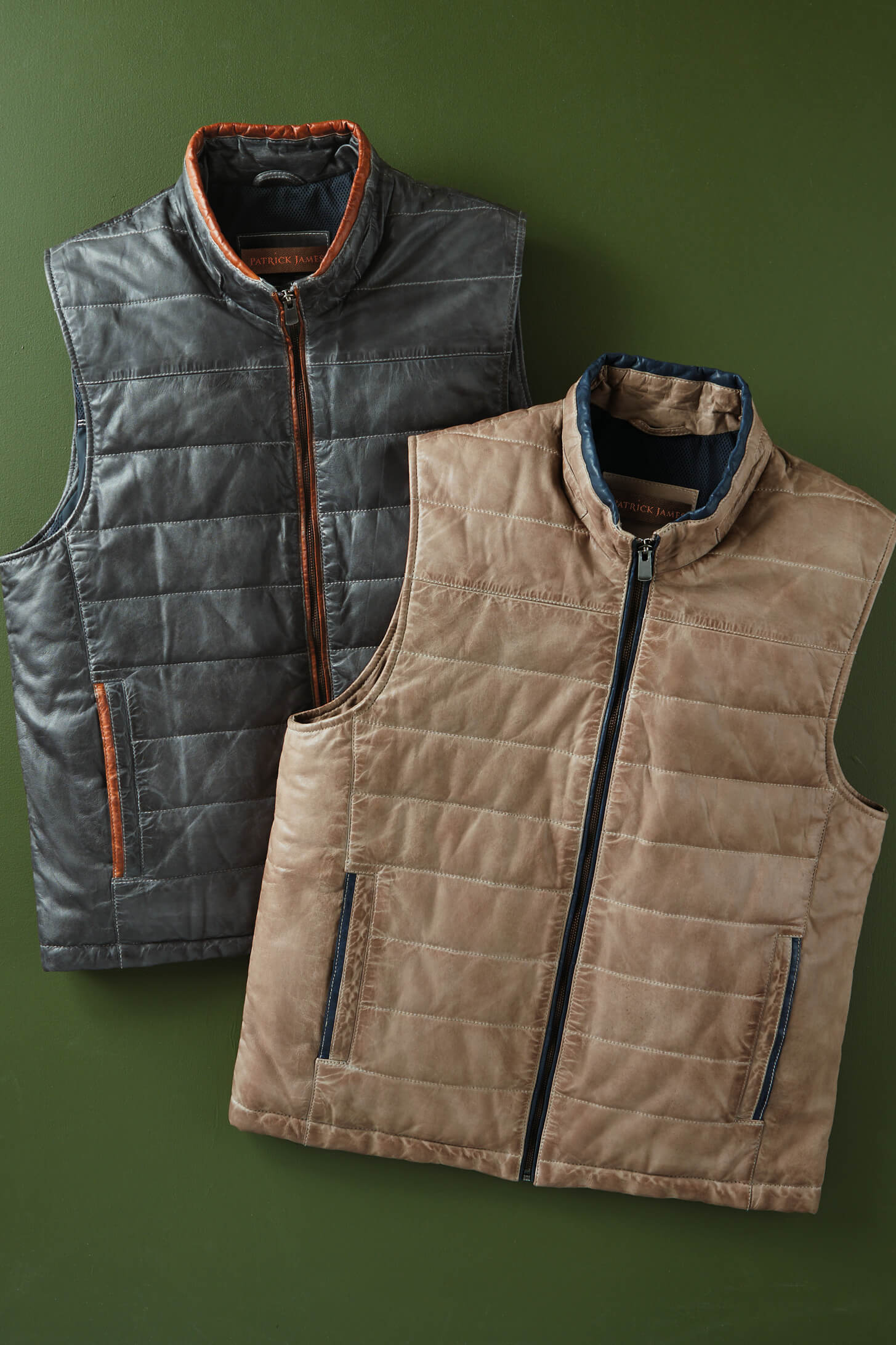 Patrick James Horizontal Quilted Leather Vest