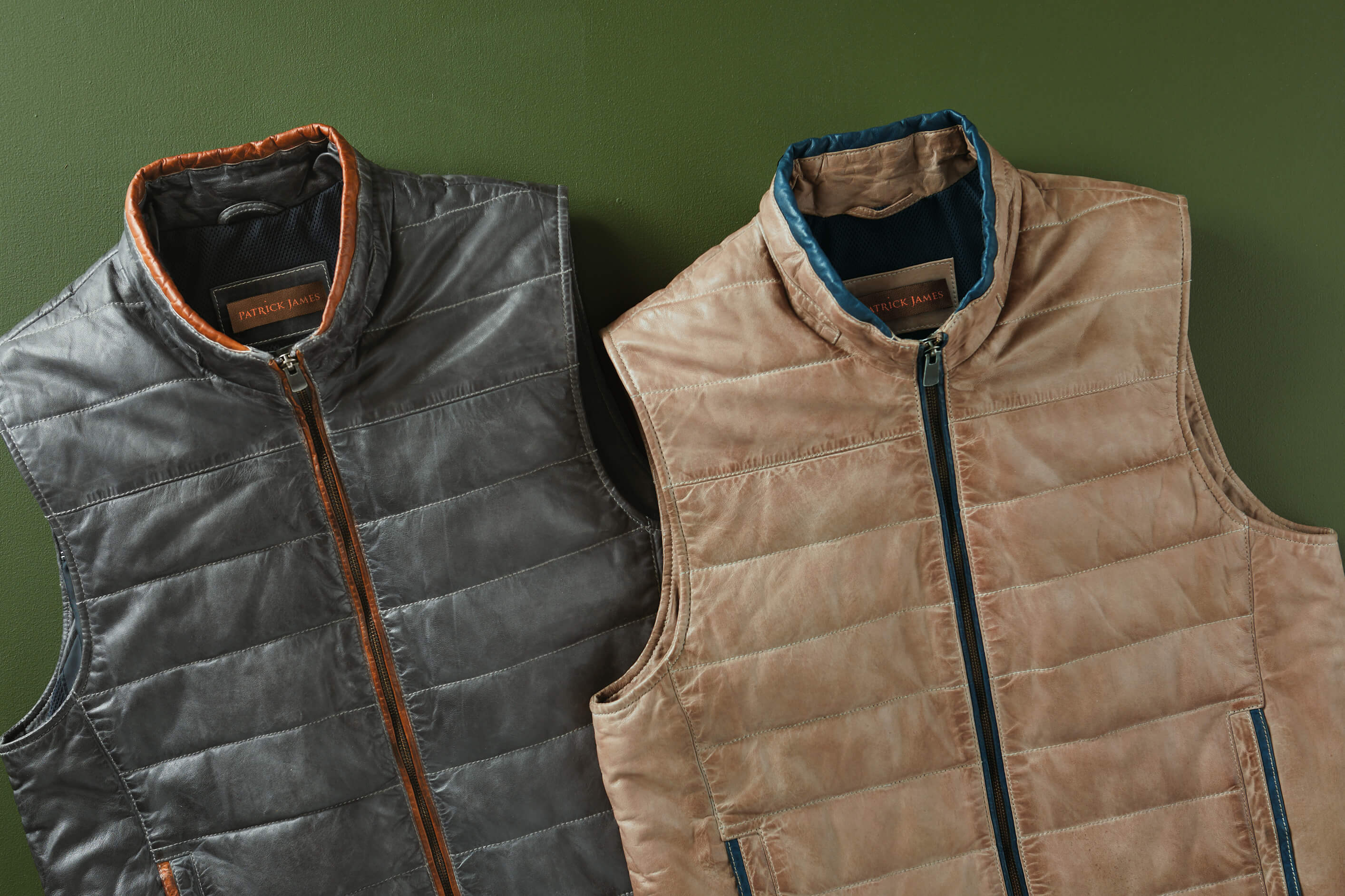 Patrick James Horizontal Quilted Leather Vest