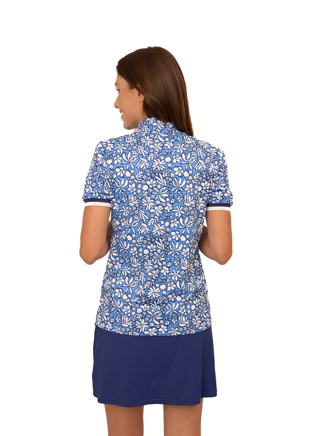 Cabana Life Short Sleeve Collared 1/4 Zip, Seaside Floral