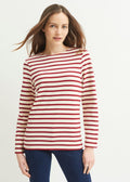 Saint James MERIDIEN MODERNE - Original Breton Shirt | Heavyweight Cotton | Men Fit (ECRU / MAROON)