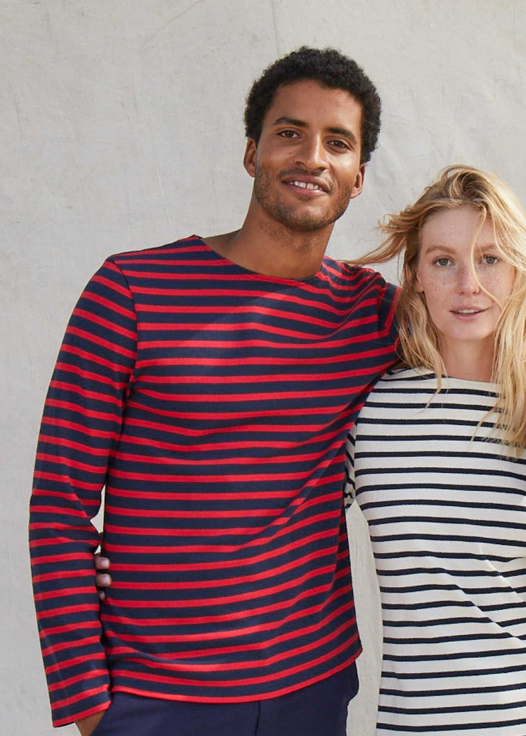 Saint James MERIDIEN MODERNE - Original Breton Shirt | Heavyweight Cotton | Men Fit (NAVY / RED)